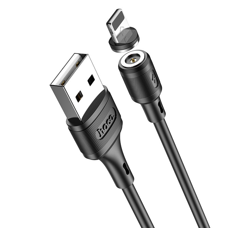 Фото Дата кабель Hoco X52 "Sereno magnetic" USB to Lightning (1m) (Чорний) на vchehle.ua