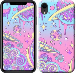 Чехол Розовая галактика для iPhone XR