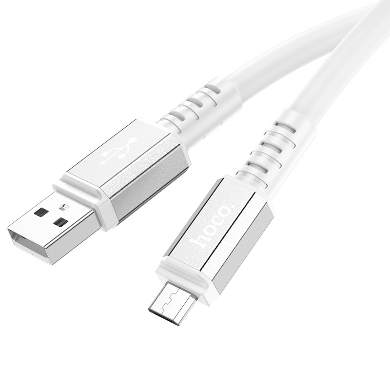 Фото Дата кабель Hoco X85 Strength USB to MicroUSB (1m) (White) в магазине vchehle.ua
