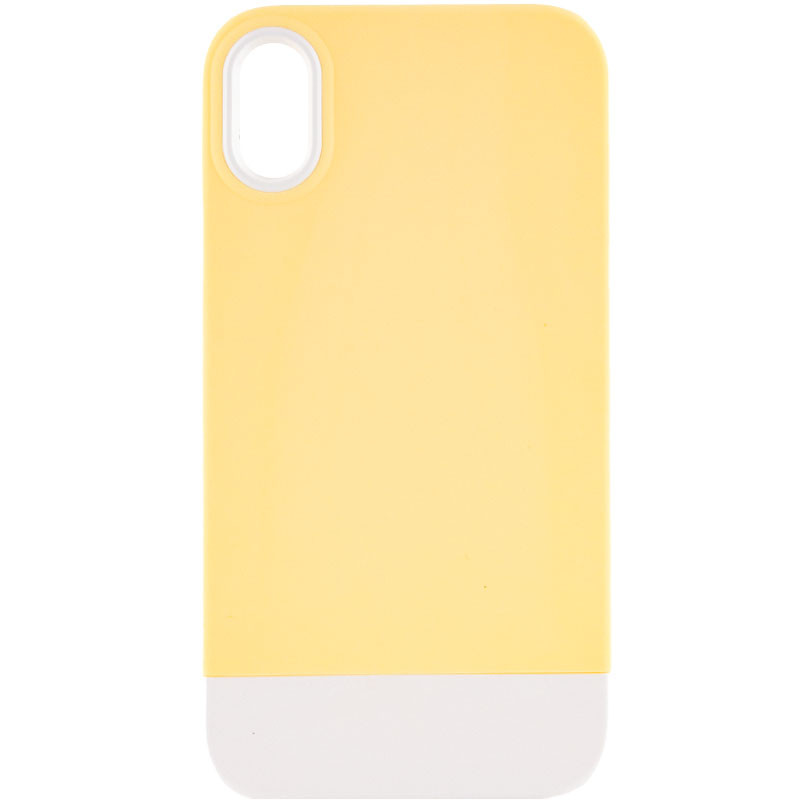 Чехол TPU+PC Bichromatic для Apple iPhone XR (6.1") (Creamy-yellow / White)