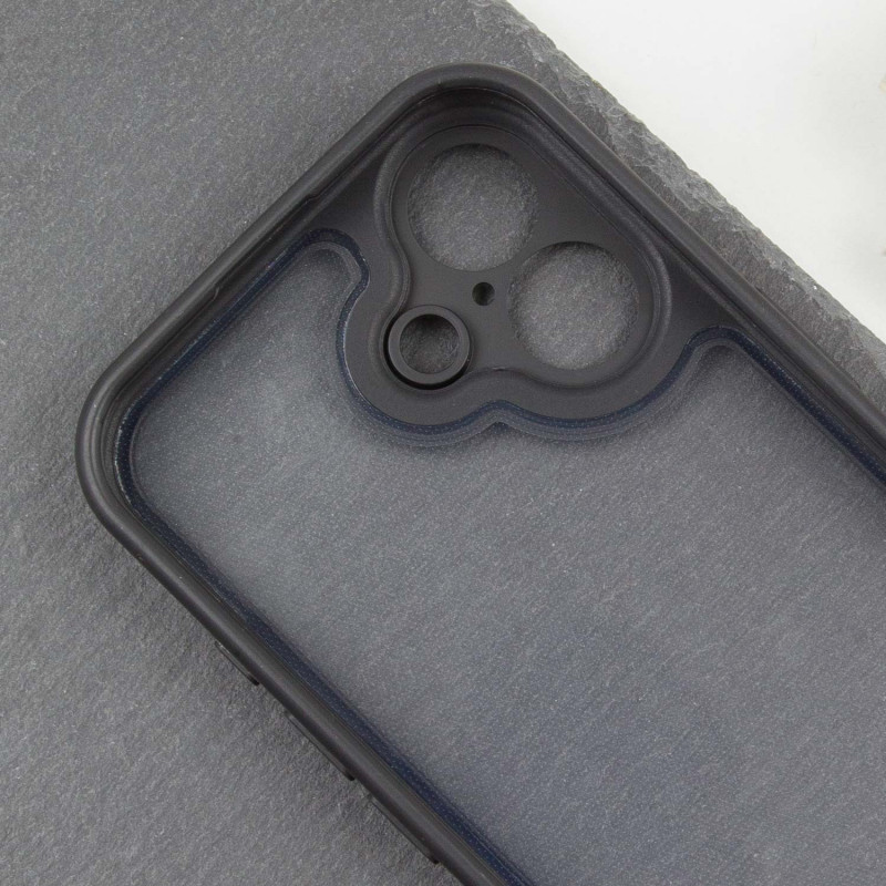 Фото TPU чехол Transparent + Colour 1,5mm для Apple iPhone 16 (6.1") (Black) в магазине vchehle.ua