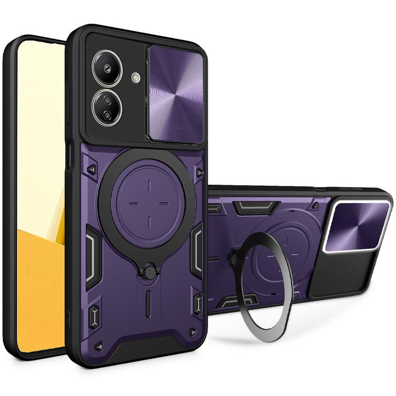 Удароміцний чохол Bracket case with Magnetic на Xiaomi Redmi 13C / Poco C65 (Purple)