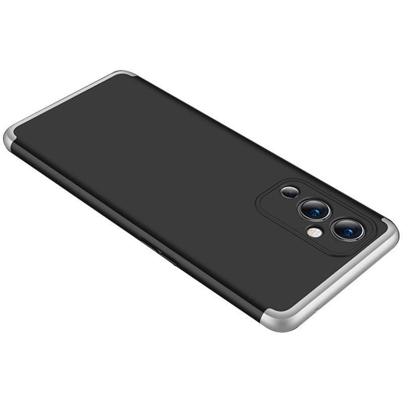Пластикова накладка GKK LikGus 360 градусів (орр) на OnePlus 9 (Чорний / Срібний)