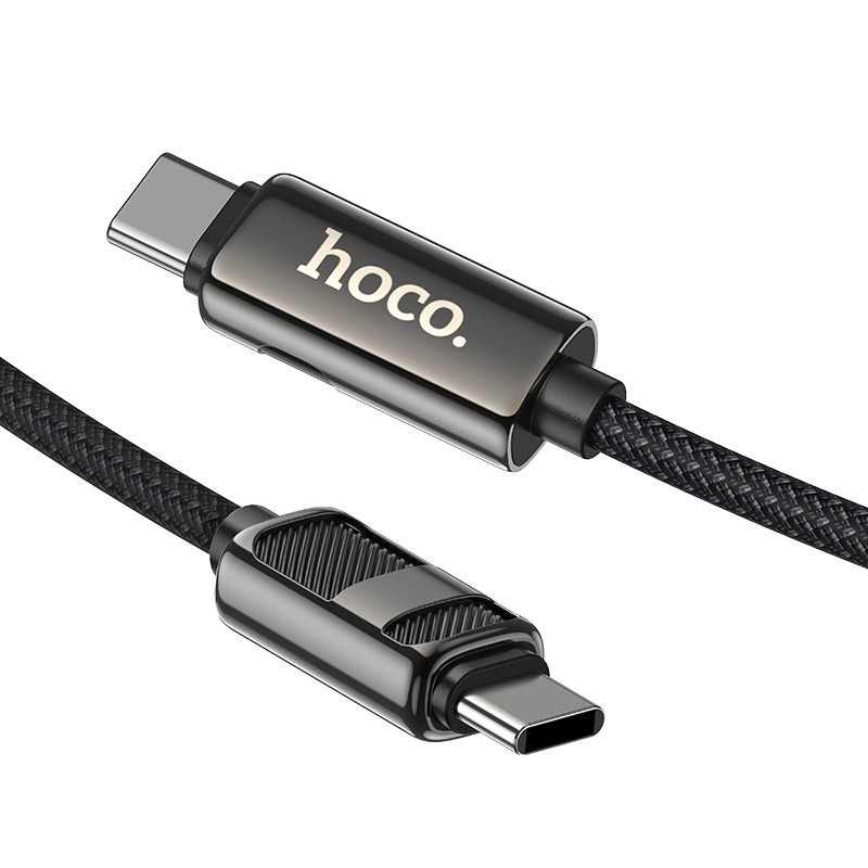 Фото Дата кабель Hoco U137 Line with display Type-C to Type-C 60W (1.2m) (Black) в магазине vchehle.ua