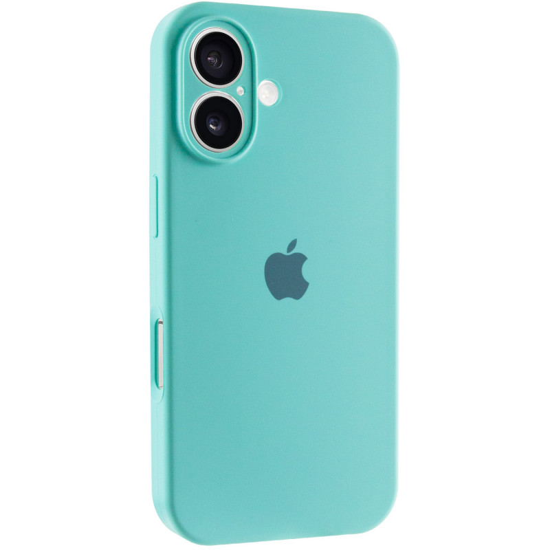 Чехол Silicone Case Full Camera Protective (AA) для Apple iPhone 16 (6.1") (Бирюзовый / Marine Green)