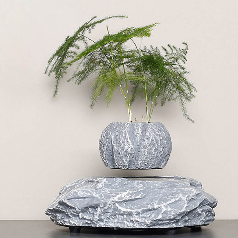 Магнитный левитационный вазон для цветов HCNT Magnetic Levitating Pot M5B-P (Gray) в магазине vchehle.ua