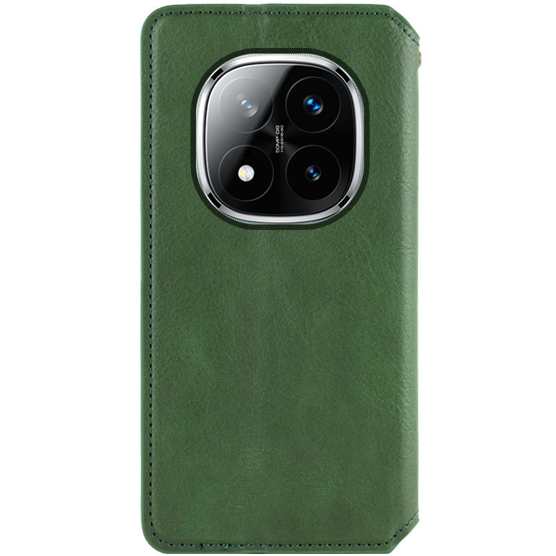 Фото Шкіряний чохол-книжка GETMAN Cubic (PU) на Xiaomi Redmi Note 14 Pro 5G / 14 Pro+ (Зелений) на vchehle.ua