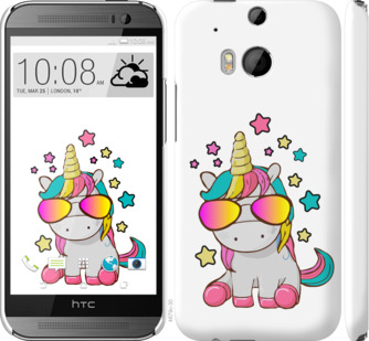 

Чехол Единорог в очках для HTC One M8 911646