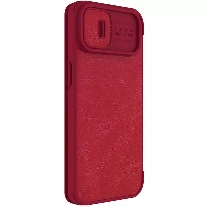 Заказать Кожаный чехол-книжка Nillkin Qin Pro Camshield для Apple iPhone 14 Plus (6.7") (Красный) на vchehle.ua