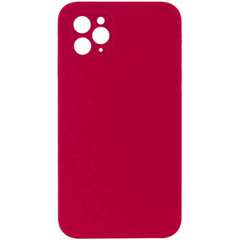 Silicone Case Square Full Camera Protective (AA) NOLOGO для Apple iPhone 11 Pro (5.8") (Красный / Rose Red)