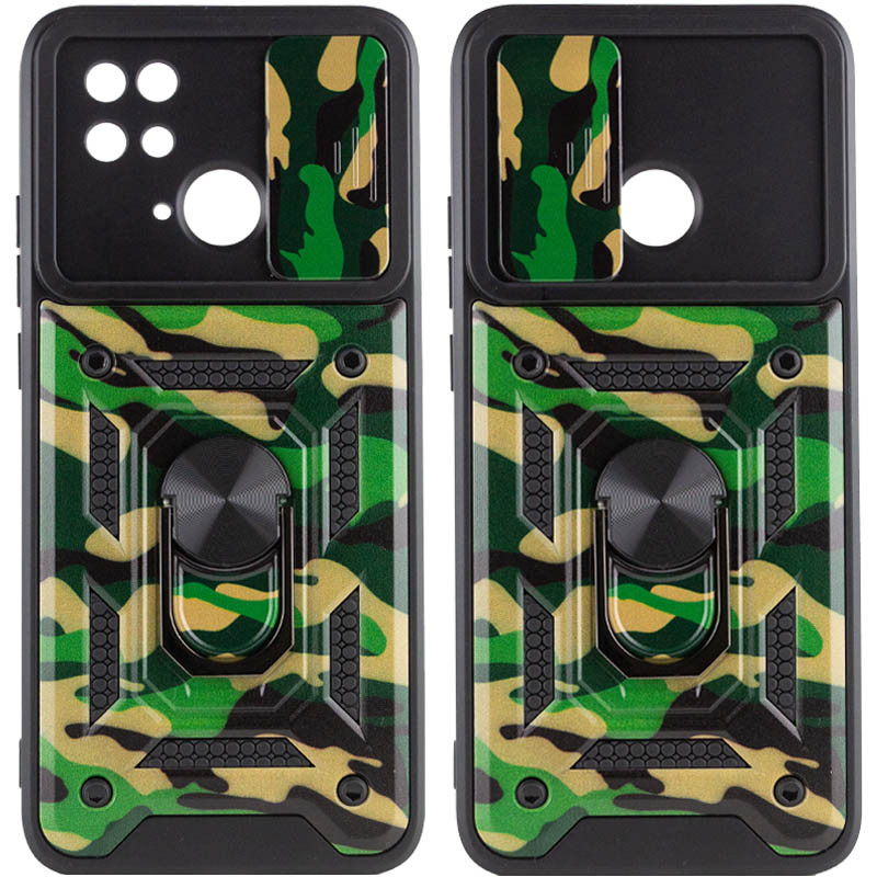 Ударопрочный чехол Camshield Serge Ring Camo для Xiaomi Redmi 10C (Зеленый / Army Green)