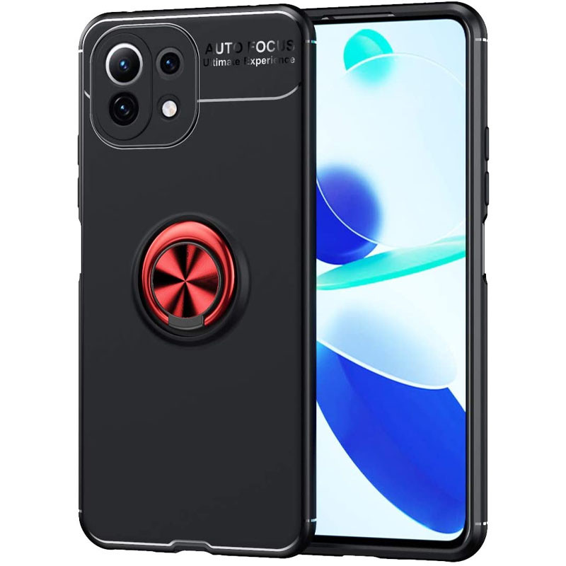 

TPU чохол Deen ColorRing під магнітний тримач (opp) на Xiaomi Mi 11 Lite (Чорний / Червоний) 1167259
