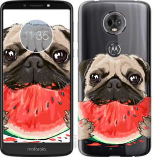 

Чохол Мопс і кавун на Motorola Moto E5 Plus 843933