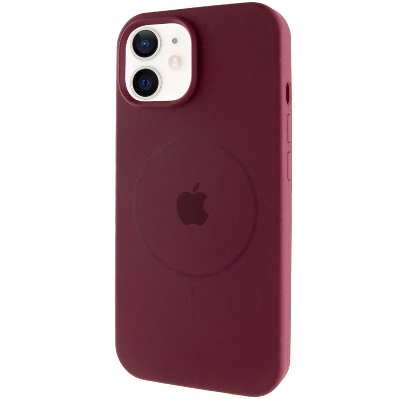 Чехол Silicone Case Full Protective (AA) with Magnetic Safe для Apple iPhone 11 (6.1") (Бордовый / Plum)