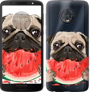 

Чохол Мопс і кавун на Motorola Moto G6 Plus 843915