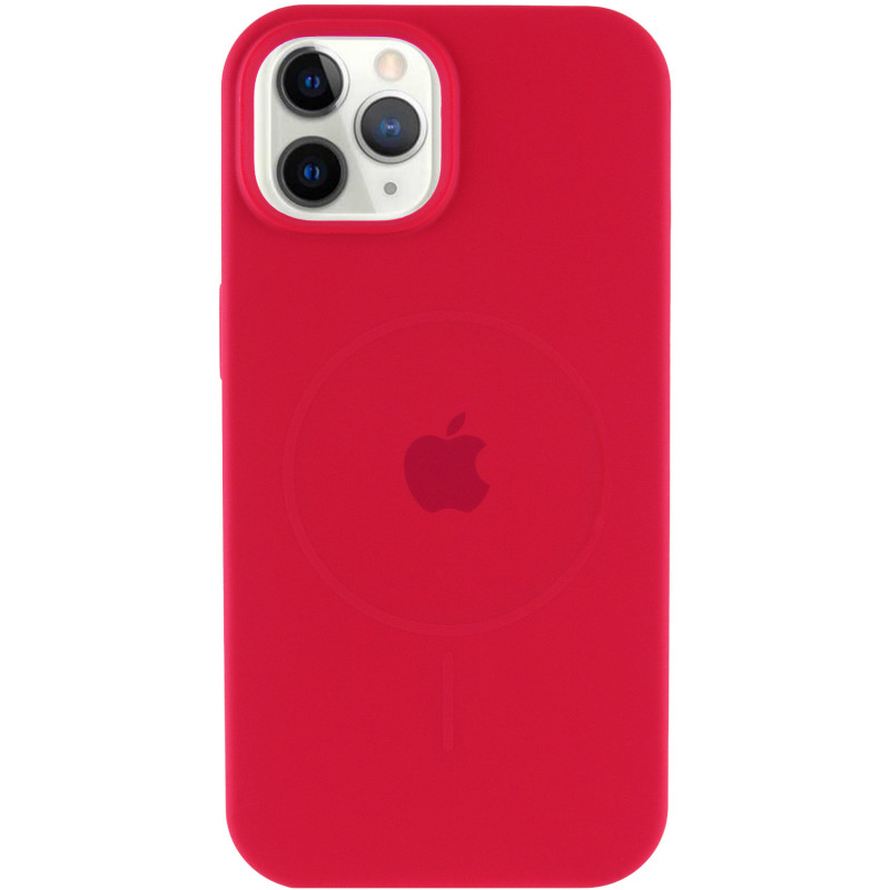 Фото Чехол Silicone Case Full Protective (AA) with Magnetic Safe для Apple iPhone 11 Pro (5.8") (Красный / Deep Red) на vchehle.ua