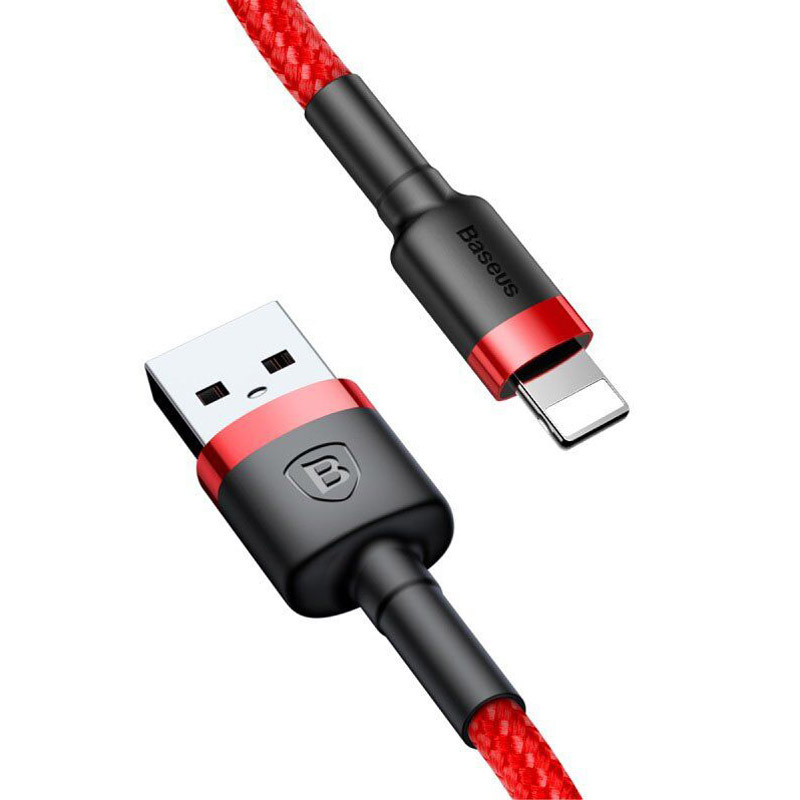 Фото Дата кабель Baseus Cafule Lightning Cable 2.4A (0.5m) (CALKLF-A) (Червоний) в маназині vchehle.ua