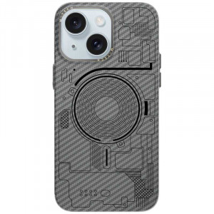 Чохол M-Tech Carbon soft touch with Magnetic Safe на Apple iPhone 15 (6.1")