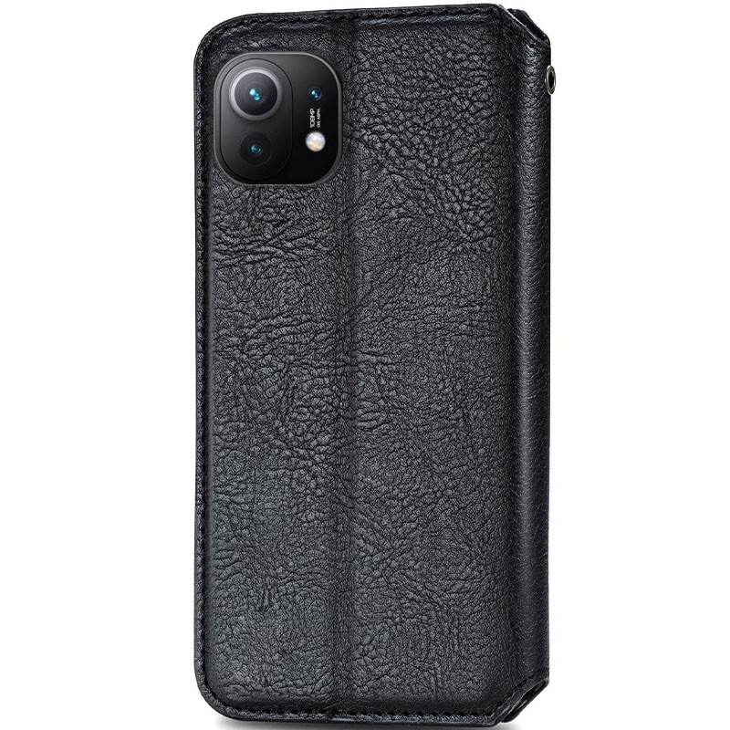 Фото Шкіряний чохол-книжка GETMAN Cubic (PU) на Xiaomi Mi 11 (Чорний) в маназині vchehle.ua