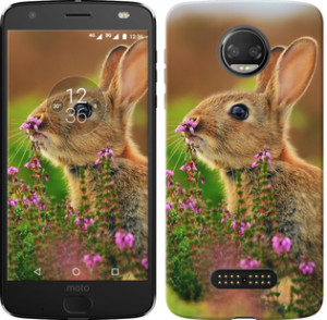 Чехол Кролик и цветы для Motorola Moto Z3 Play