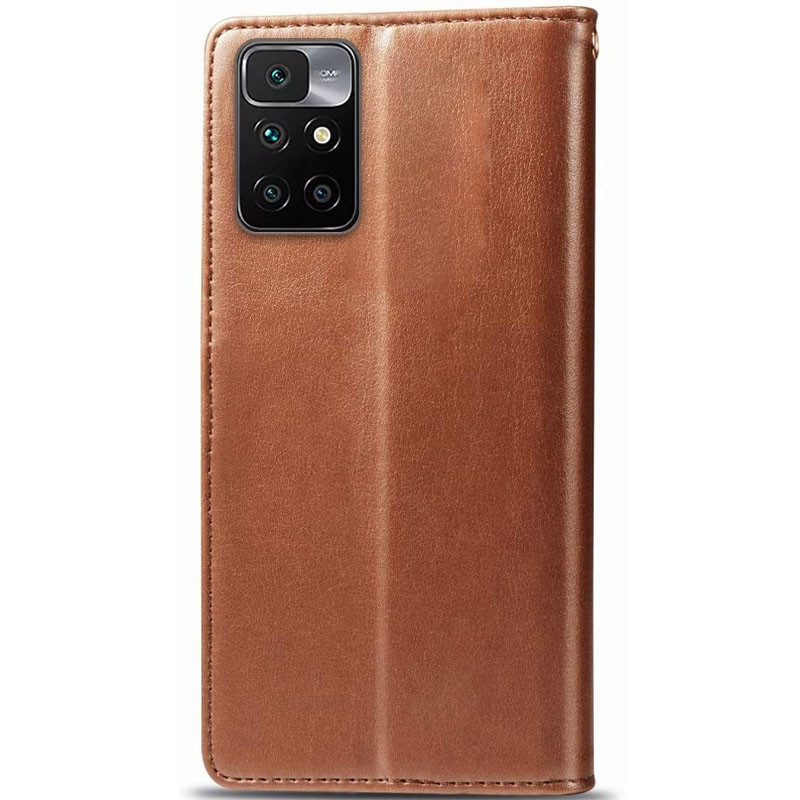 Фото Шкіряний чохол-книжка GETMAN Gallant (PU) для Xiaomi Redmi 10 (Коричневий) на vchehle.ua