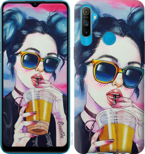Чехол Арт-девушка в очках для Realme C3
