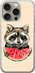 Чехол Енотик с арбузом для iPhone 15 Pro