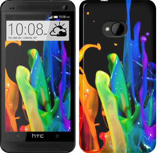 

Чехол брызги краски для HTC One M7 381248