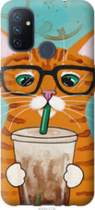 Чехол Зеленоглазый кот в очках для OnePlus Nord N100