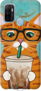 Чохол Зеленоокий кіт в окулярах на Oppo A53