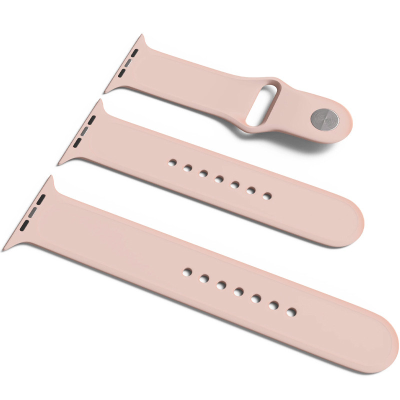 Силіконовий ремінець для Apple Watch Sport Band 42 / 44 / 45 / 49 (S/M & M/L) 3pcs (Рожевий / Pink Sand)