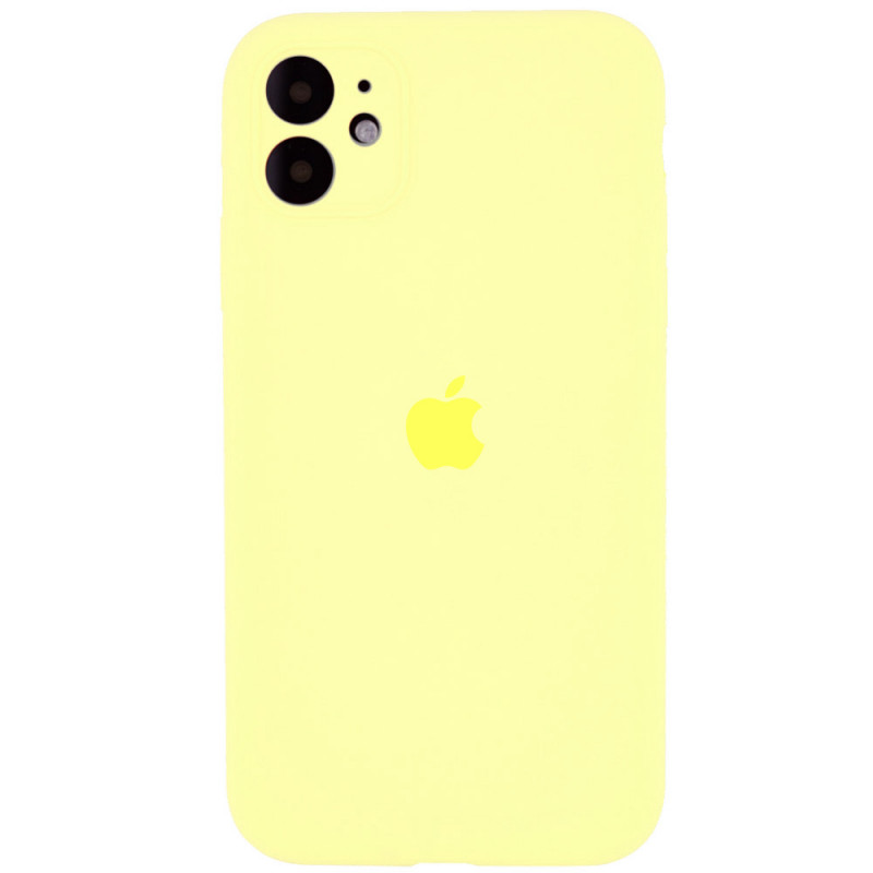 Чехол Silicone Case Full Camera Protective (AA) для Apple iPhone 12 (6.1") (Желтый / Mellow Yellow)