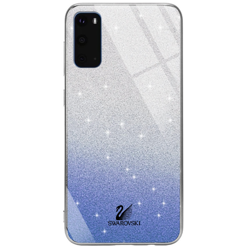 

TPU+Glass чехол Swarovski для Samsung Galaxy S20 (Синий) 871806