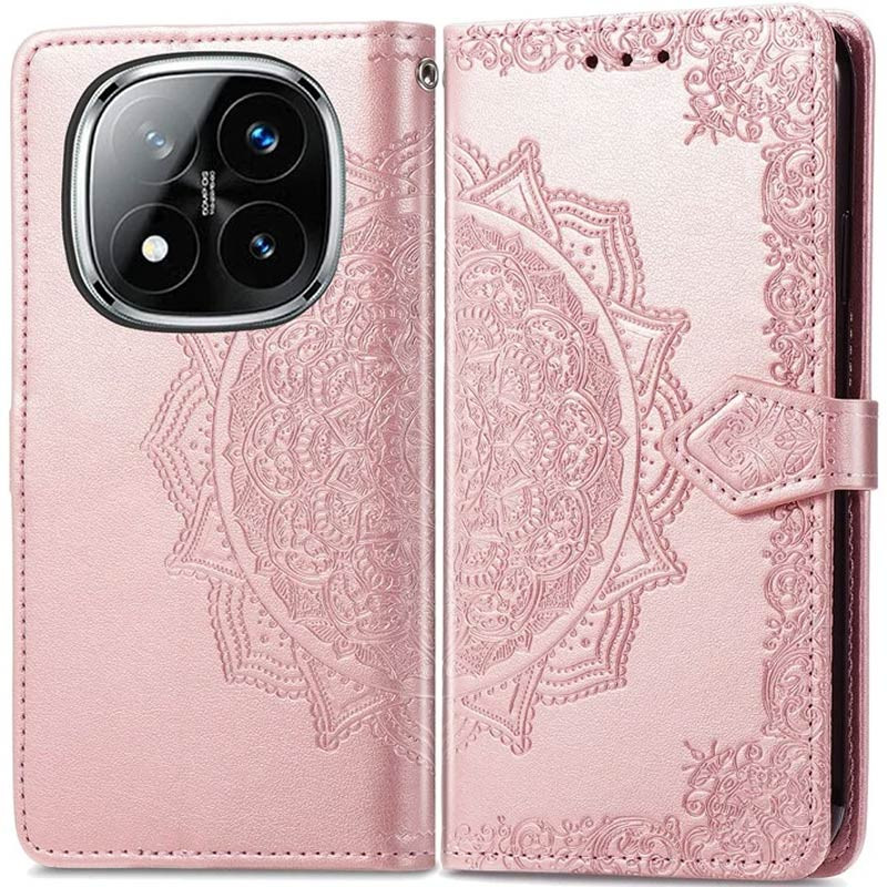 Фото Шкіряний чохол-книжка Art Case з візитницею на Xiaomi Redmi Note 14 Pro 4G (Рожевий) на vchehle.ua