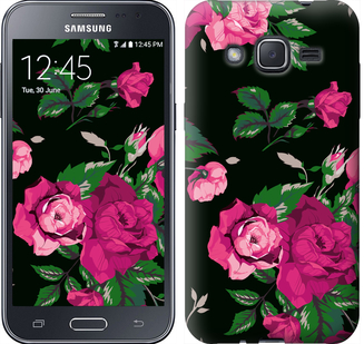

Чохол Троянди на чорному тлі на Samsung Galaxy J2 J200H 546860