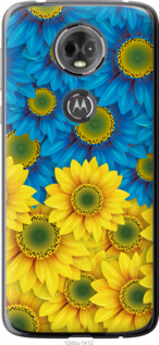 Чехол Жёлто-голубые цветы для Motorola Moto E5 Plus