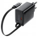 Фото СЗУ Acefast A110 GaN With Retractable Cable Type-C PD30W (1USB-C) (Black) в магазине vchehle.ua
