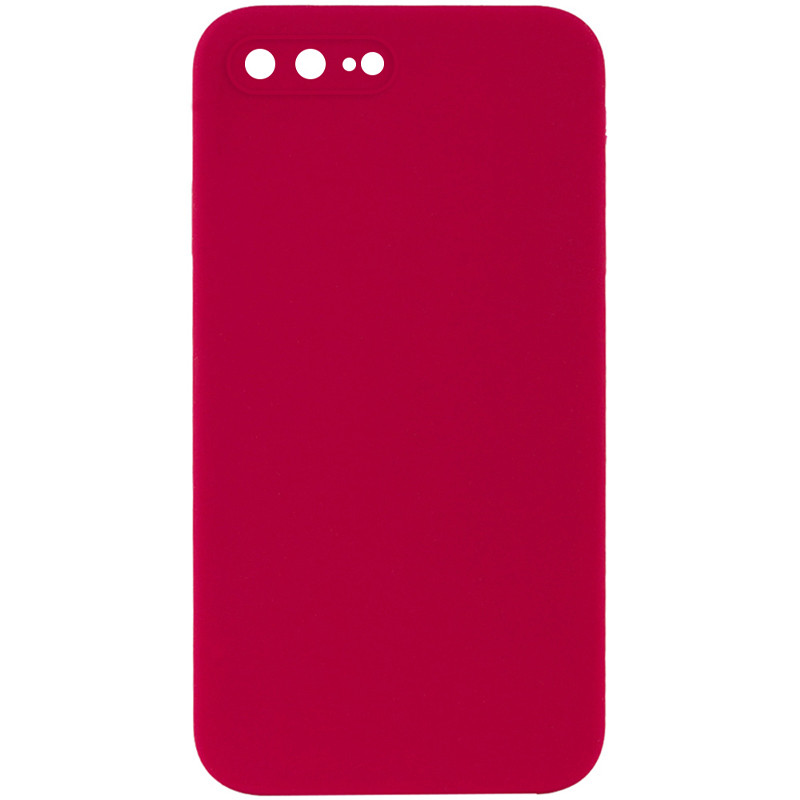 Чехол Silicone Case Square Full Camera Protective (AA) NOLOGO для Apple iPhone 7 plus/8 plus (5.5") (Красный / Rose Red)