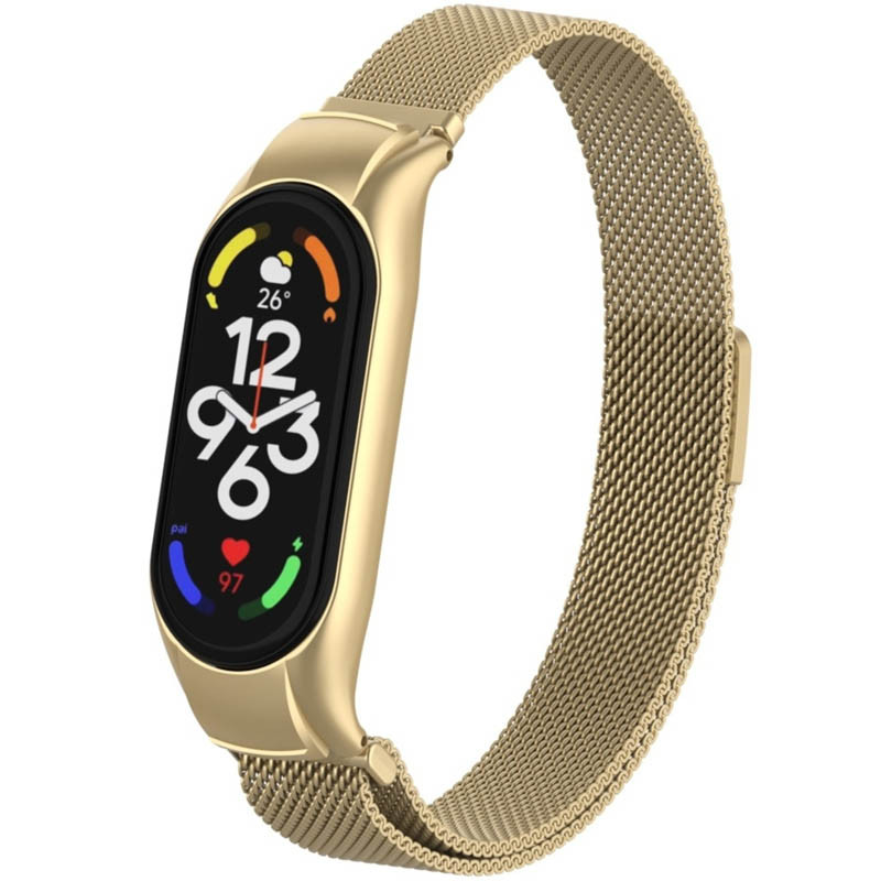 Ремінець Milanese Loop Design для Xiaomi Mi Band 5/6 (Vintage gold)