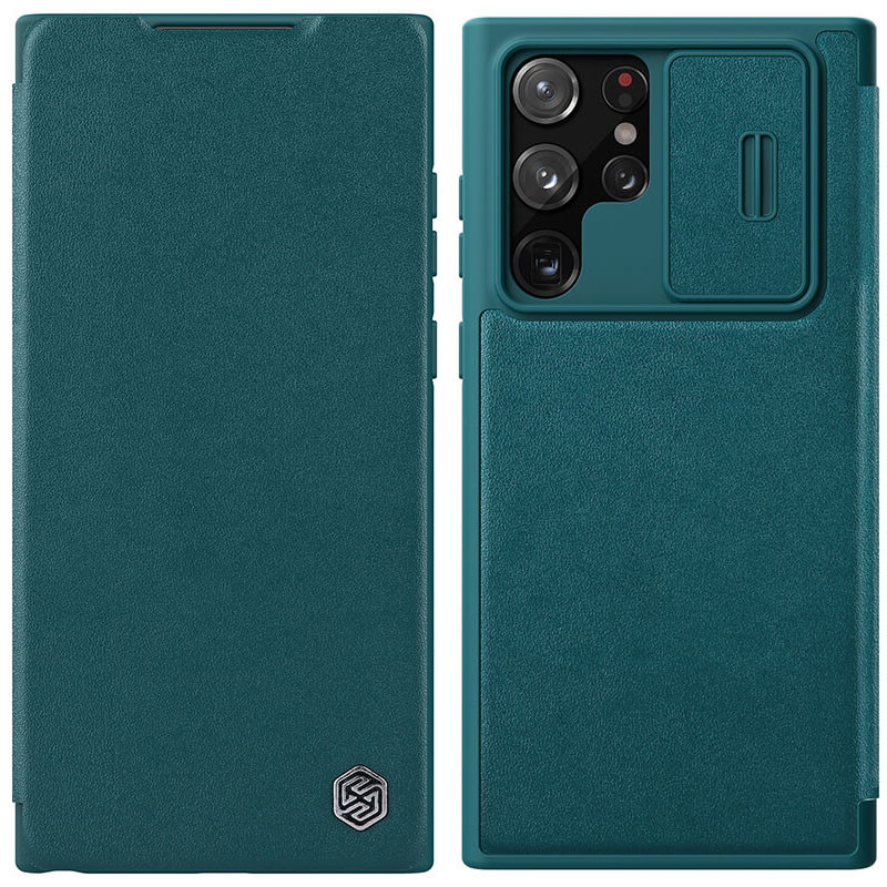 Кожаный чехол-книжка Nillkin Qin Pro Plain Camshield для Samsung Galaxy S23 Ultra