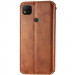Купити Шкіряний чохол-книжка GETMAN Cubic (PU) на Xiaomi Redmi 9C (Коричневий) на vchehle.ua