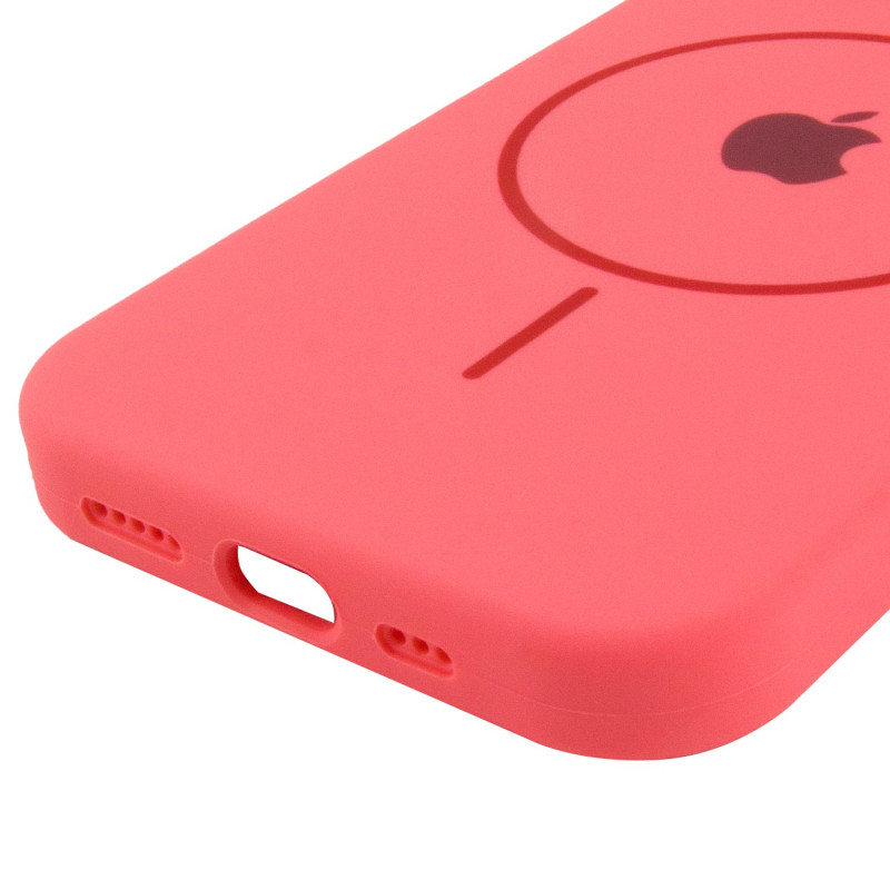 Купити Чохол Silicone Case Full Protective (AA) with Magnetic Safe на Apple iPhone 14 Plus (6.7") (Кавуновий / Watermelon red) на vchehle.ua