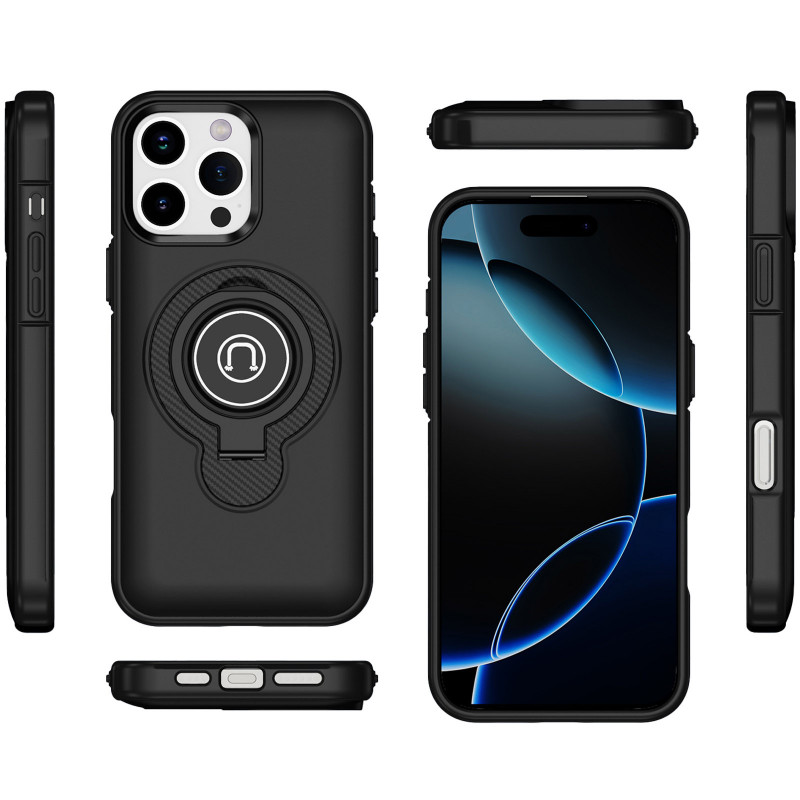 Купити TPU+Textured PC Magnet на Apple iPhone 16 Pro Max (6.9") (Black) на vchehle.ua
