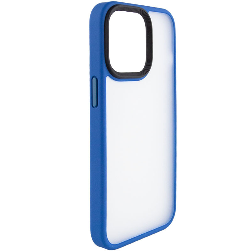 Фото TPU+PC чохол Metal Buttons на Apple iPhone 12 Pro / 12 (6.1") (Блакитний) в маназині vchehle.ua