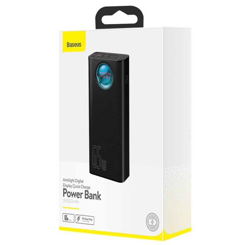 Замовити Портативний ЗП Baseus Amblight 65W Overseas Edition 30000 mAh (PPLG000101) (Black) на vchehle.ua