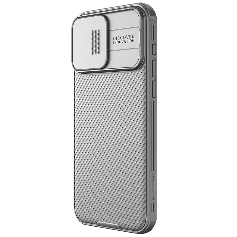Фото Карбоновая накладка Nillkin CamShield Pro для Apple iPhone 15 Pro (6.1") (Titanium Gray) на vchehle.ua
