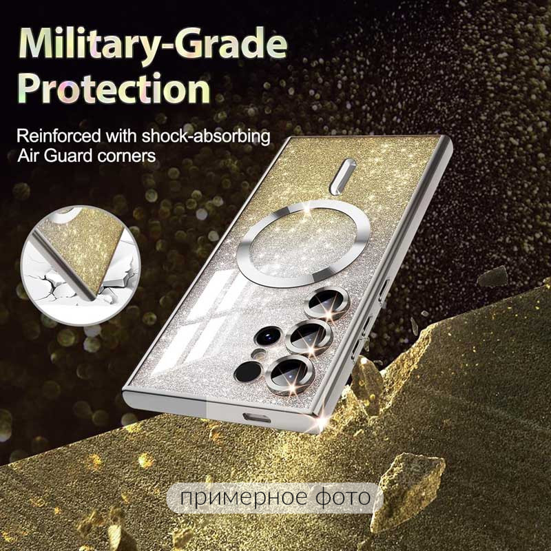 Фото TPU чехол Delight case with Magnetic Safe с защитными линзами на камеру для Samsung Galaxy S21 FE (Золотой / Gold) в магазине vchehle.ua