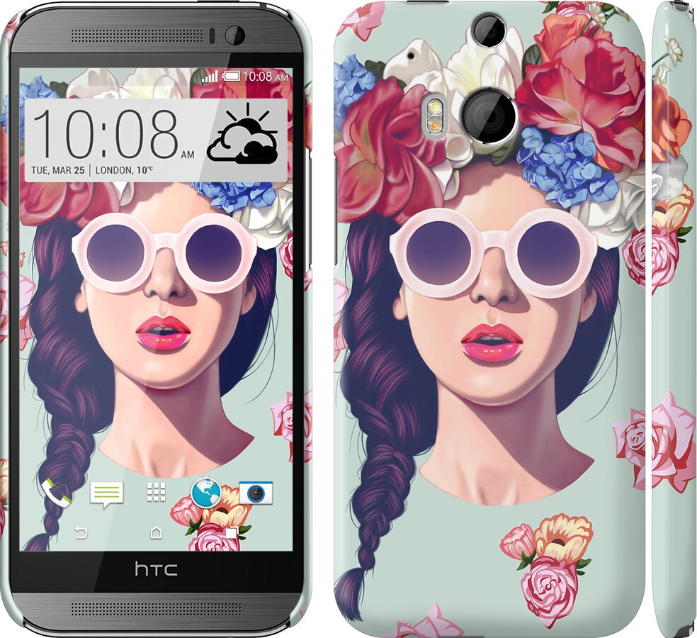 

Чохол Дівчина з квітами на HTC One M8 95613