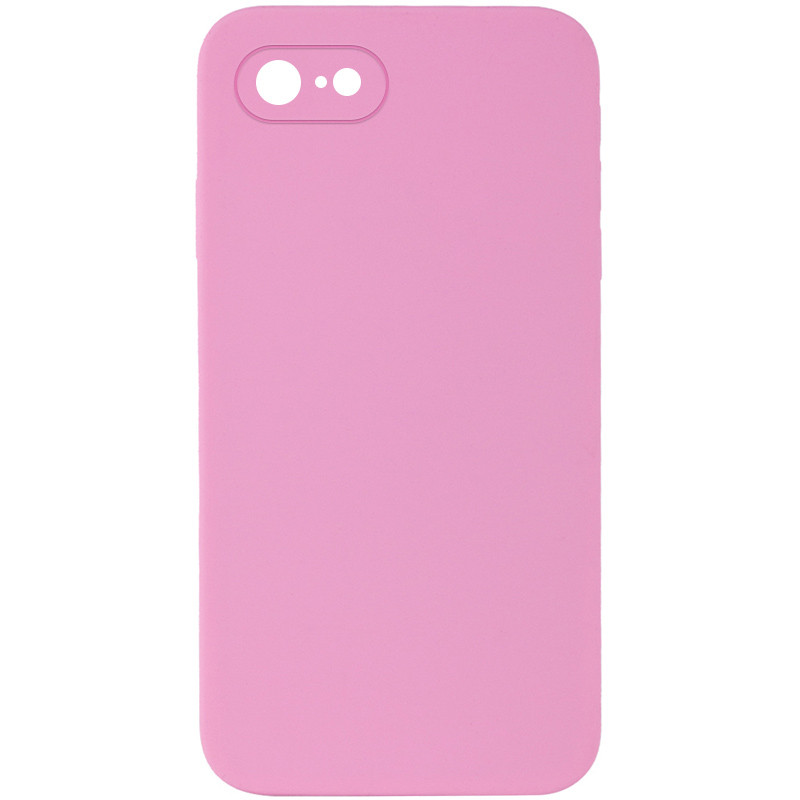Silicone Case Square Full Camera Protective (AA) NOLOGO на Apple iPhone 7 / 8 / SE (2020) (4.7") (Рожевий / Light pink)