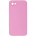 Silicone Case Square Full Camera Protective (AA) NOLOGO на Apple iPhone 7 / 8 / SE (2020) (4.7") (Рожевий / Light pink)